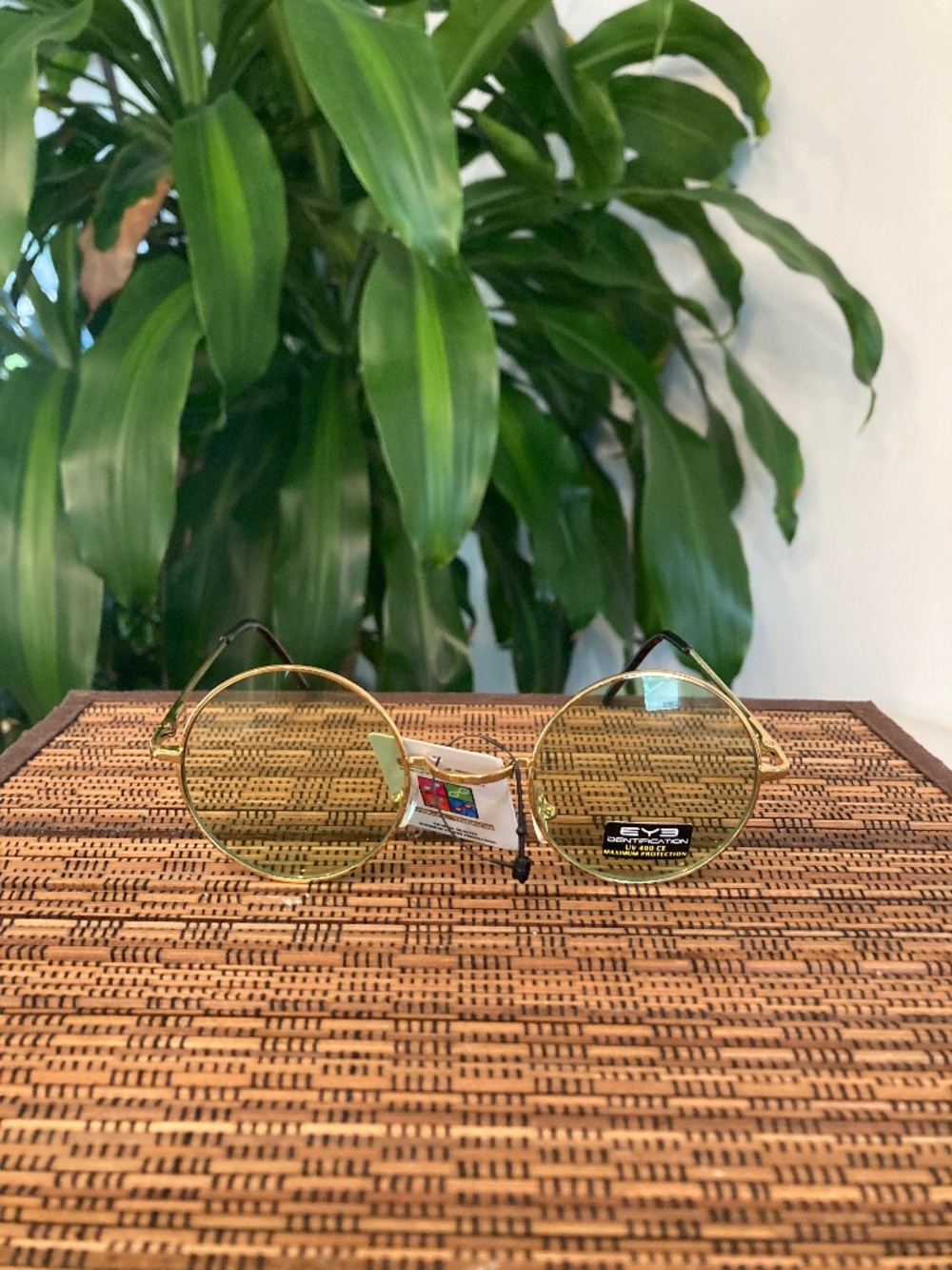 Unisex  Eyedentification Round Sunglasses (Green)